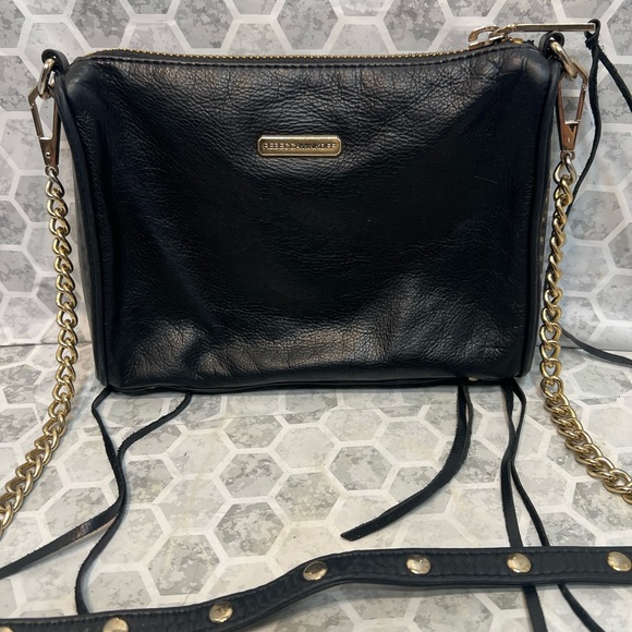 Rebecca Minkoff 5 Zip Leather Crossbody Bag black small - Picture 2 of 12